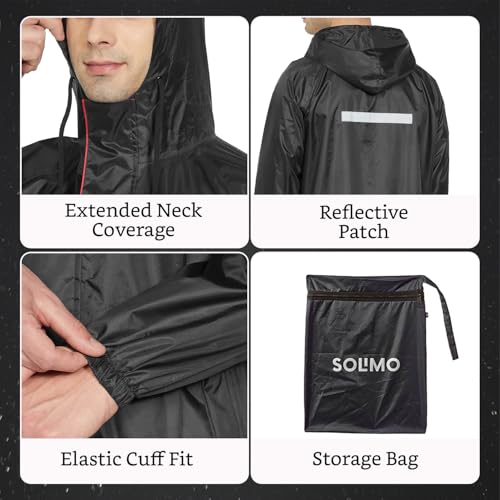 Image of Amazon Brand - Solimo Men's Polyester Water Resistant Casual Style Rain Coat