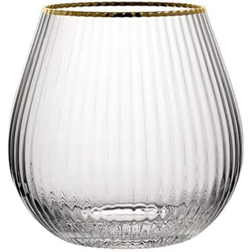 Hayworth Gin Glasses Stemless 22oz/65cl Per 6 Gold Rim Goblet Bowl Cocktail bar