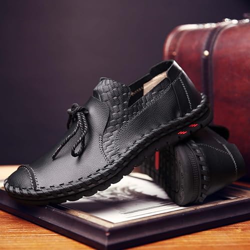Loafers Men's Casual Leather Shoes Classic Hand-Stitched Fashion Formal Business Office Uniform Suit Wedding Flat Shoes Outdoor Casual Sneakers Plus Size3