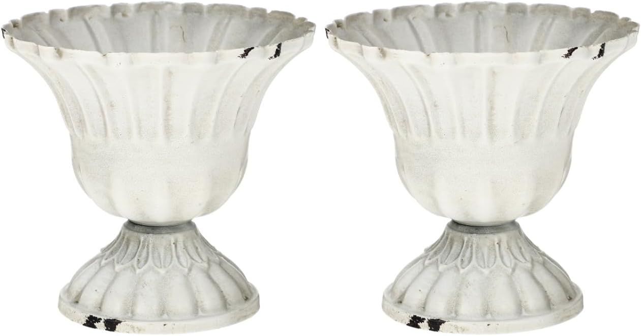 ARTIBETTER Retro Wrought Iron Flowerpot 4.72 Inch Decorative Goblet Vase Compact Lightweight Floral Planter for Office Desktop Decor