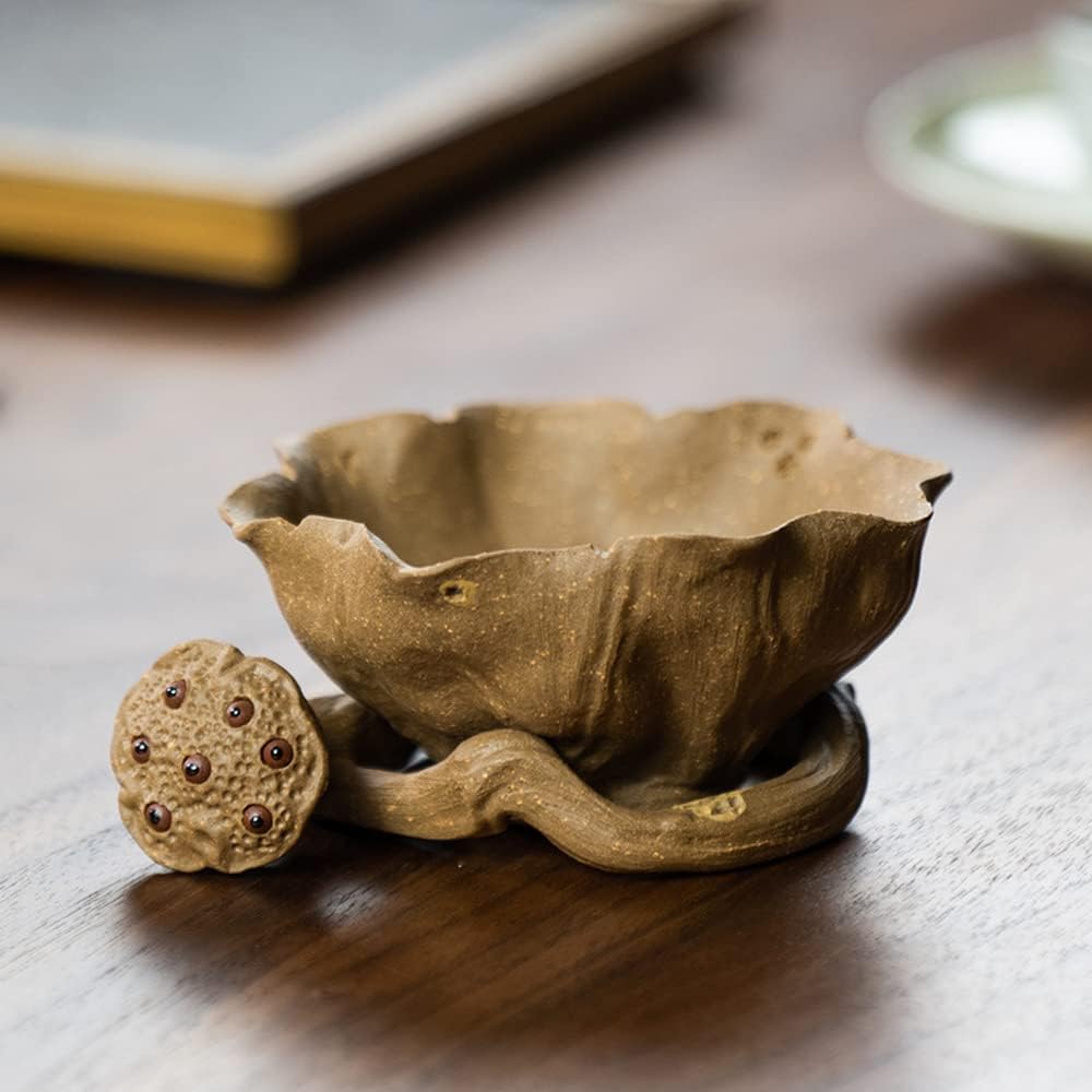 XIALON 3.5inch Yixing Purple Sand Handmade Lotus Shape Tea Strainer Filter Kung Fu Tea Set
