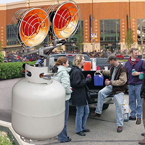 Procom Tank-Top Propane Heater - Double Burner, 30,000 Btu, Model# Pctt30, Silver #TOP2