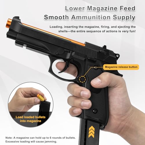 Image of Soft Bullet Gun, Toy Guns for Boys, Shell ejecting Toy Guns That Look Real, Realistic Toy Foam Blaster Guns, Fake Toy Model Stress Shot Toy Gun Pistol Best Gift for Kids Boys Grils 8-12