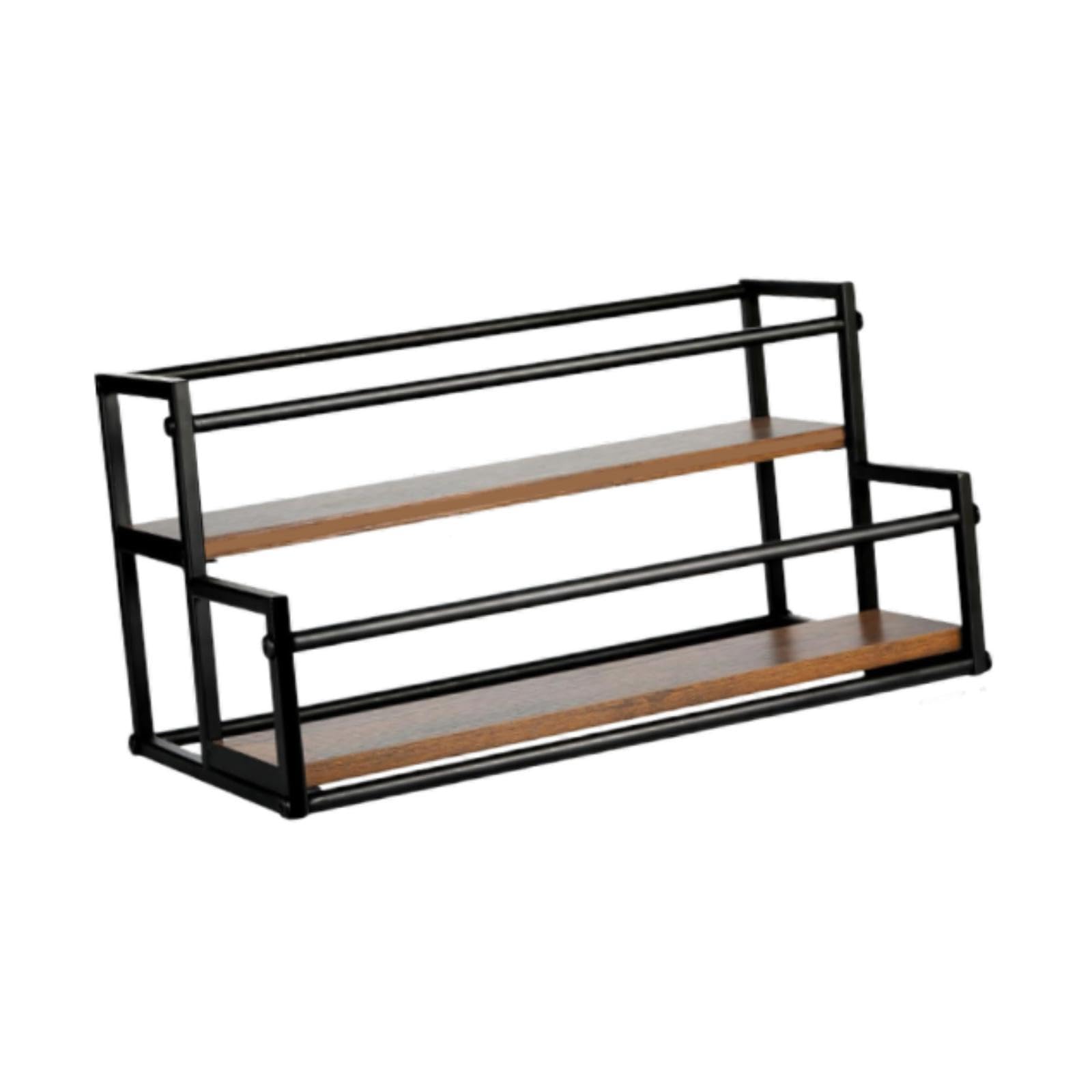 Support de Rangement pour Sirop de Café, Support à Vin, Organisateur D'épices à 2 Niveaux pour Station de Café, 43x23x21.2 Cm