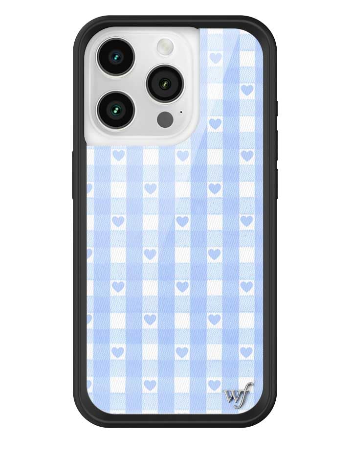 Image of Wildflower Cases - iPhone 16 Pro Compatible - Blue Gingham Hearts