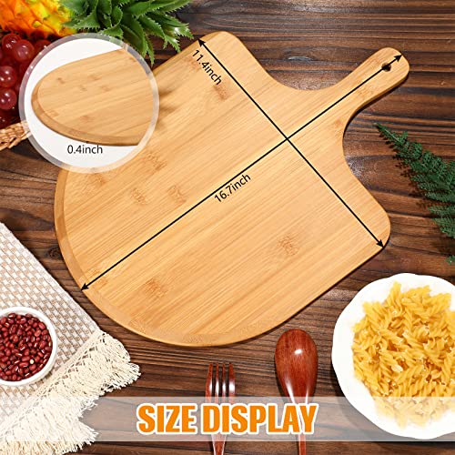 Gerrii 4 Pcs Bamboo Pizza Peel 16 X 12 Inch Pizza Board Paddle Large Pizza Board With Ergonomic Handle And Easy Glide Edges For Kitchen Fruit Vegetables Cheese Cutting Serving Baking Accessories #TOP2