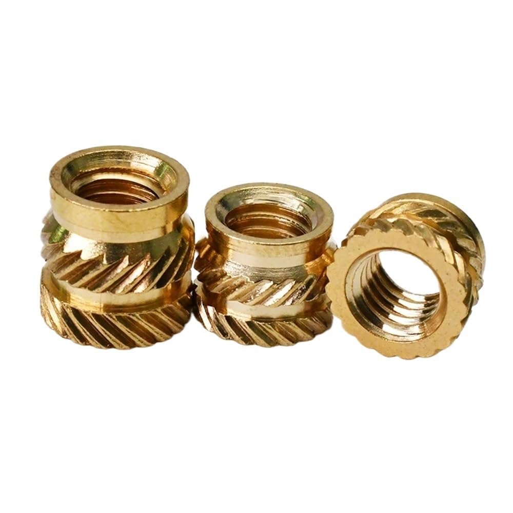 Tuercas de inserción calor latón for impresora 3d, 500 Uds., doble sarga, inyección fusión en caliente, insertos roscados, tuercas M1.6M2M2.5M3M4M5M6M8M10(8MM*M4X7MM)