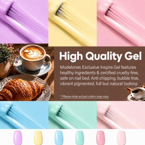 Image of Bolt Bee Gel Polish Kit Gel Polish Set,6 Colors Light Soft Sakura White Nude Spring Soak Off Nail Art Design Manicure Kit at Home (23)