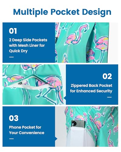 Image of maamgic Mens Swim Trunks with Compression Liner 7 Inch Inseam Mens Bathing Suit Quick Dry Swimming Trunks Swimsuit