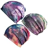 Qunson Women's Baggy Slouchy Beanie Chemo Hat Cap Scarf (3 Pack-Multicolor B)