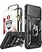 LeYi for Samsung Galaxy A12 5G Case with Slide Camera Cover and 2 Tempered Glass Screen Protector,Ring Holder Full Body Protective Heavy Duty Shockproof Silicone Tough Hard Armour Phone Cover, Black