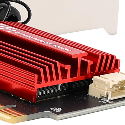 Bewinner WiFi 6E PCIe Tarjeta de Red Inalámbrica, Bluetooth 5.2, Dual Band 1800Mbps, Chip MT7921, para Computadora de Escritorio, con Antenas de 8dBi miniatura 6
