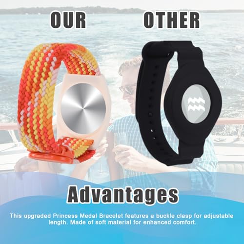 Image of PEUTIER 4pcs Holder for Princess Cruise Medallion, Adjustable Braided Wristband Bracelet for Princess Medallion Holder Accessories Comfortable & Breathable Watch Band fit Men Women