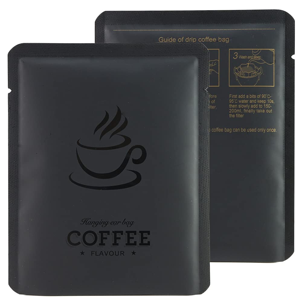 QQ Studio Matte Foil Packaging Bags, Open Top Heat Seal Bags With Optional Coffee Design,10 x12 cm Aluminum Pouches for Beverage Products like Tea,