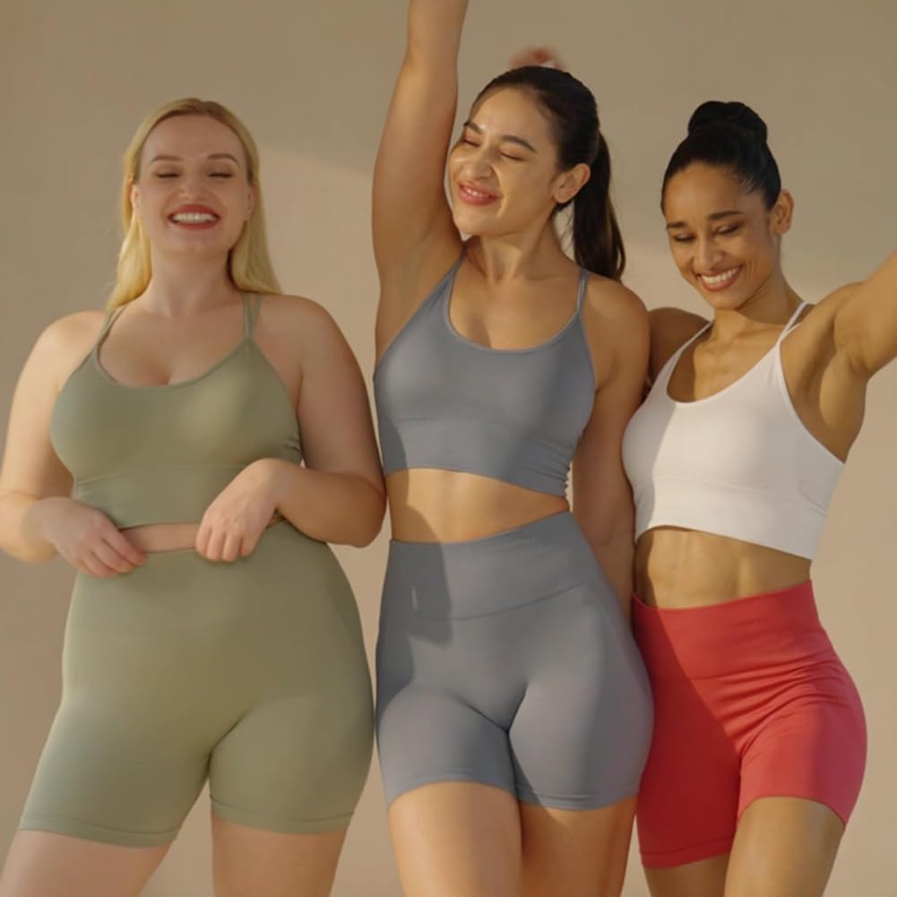 Sujetador deportivo con espalda cruzada para mujer con camisola acolchada, soporte medio, para fitness, ejercicio, ejercicio, bajo impacto