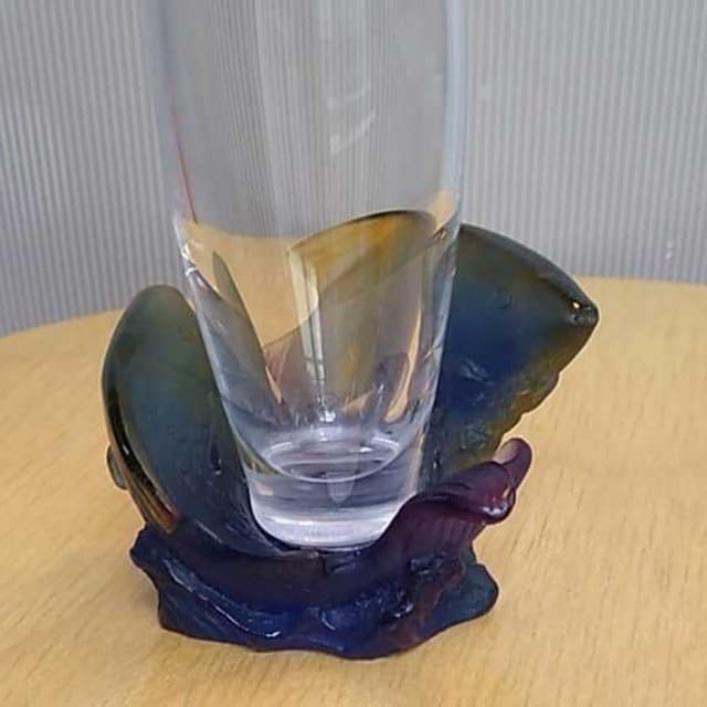 ドーム Daum 花瓶 魚 魚 ドーム フランス ガラス クリスタル ナンシー