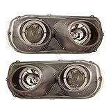 SPPC Projector Headlights Black Assembly Set Halo For Acura Integra - (Pair) Driver Left and Passenger Right Side Replacement Headlamp