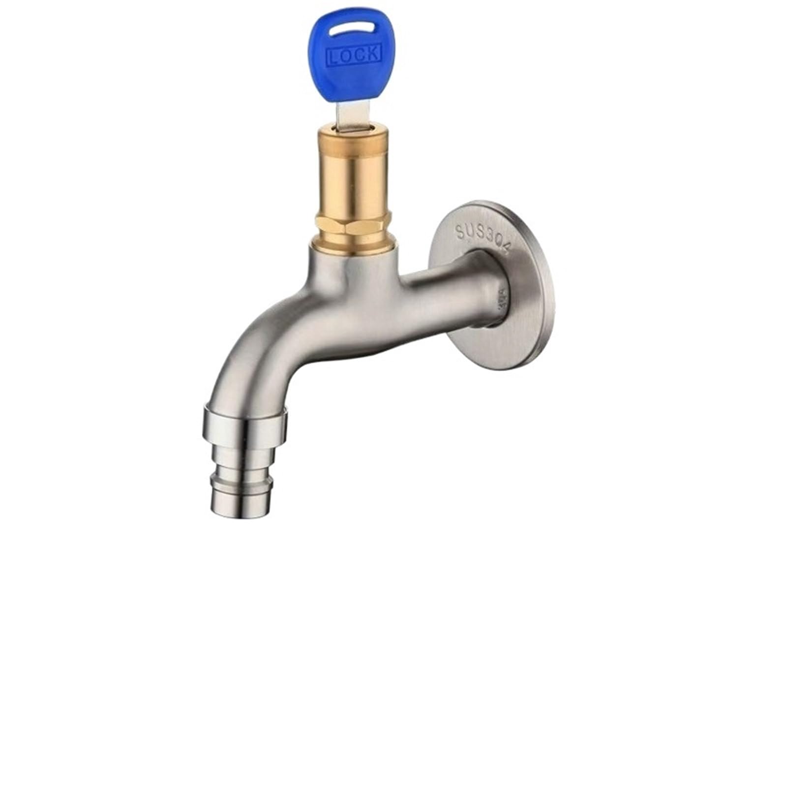 Grifos para Lavadora, Grifo de Cobre empotrable en la Pared, núcleo de válvula, Lavadora, Entrada de Agua de 4 Puntos de 1/2 "para grifos de Piscina para fregona doméstica (Boca Afilada)
