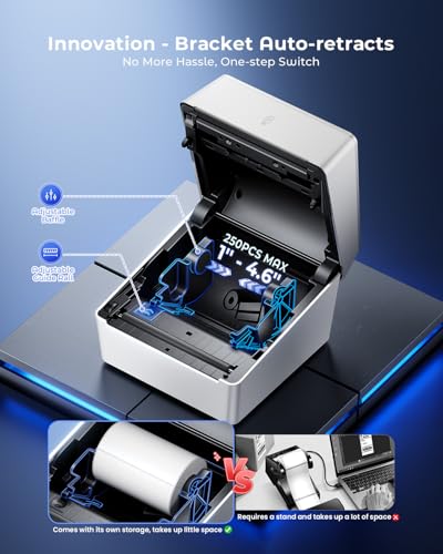Image of Phomemo Bluetooth Thermal Label Printer with Touchscreen & 3 Roll Labels