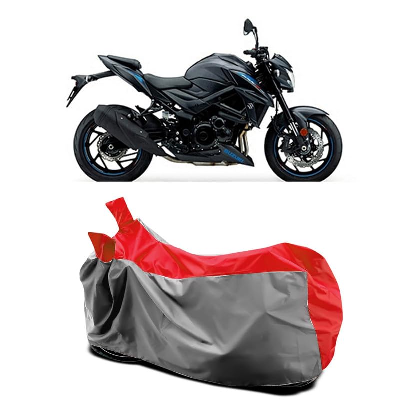 Image of DUFFEL-Two Wheeler Bike Body Cover Compatible for Suzuki Gsx S750 Heat Protectio /UV-Rays /Birds Dropping /DustProof /Waterproof All Variants [Gray Red]