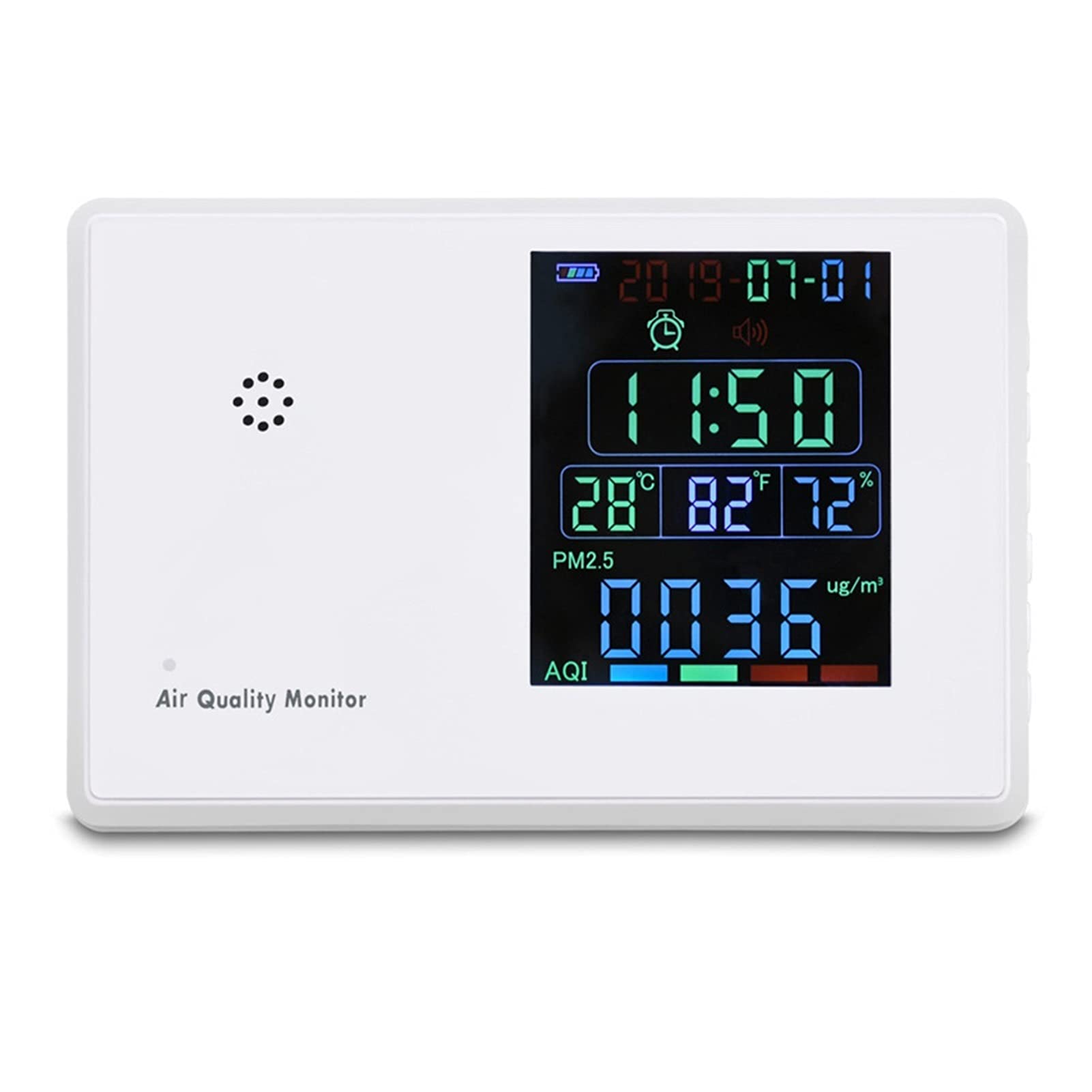 Llawqsm One Color Gas Detector, Air Quality Detector Formaldehyde Pm2.5pm10 Temperature And Humidity Carbon Dioxide Detection