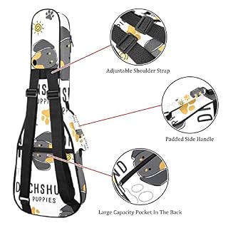 Housse pour ukulélé Teckel Patte de chien Chiot Motif race de chien 10 mm Rembourrage en éponge 53,3 cm Sac de transport… - Les Beatles, Paul McCartney, John Lennon, RIngo Starr, George Harrison Housse pour ukulélé Teckel Patte de chien Chiot Motif race de chien 10 mm Rembourrage en éponge 53,3 cm Sac de transport… – Image 3