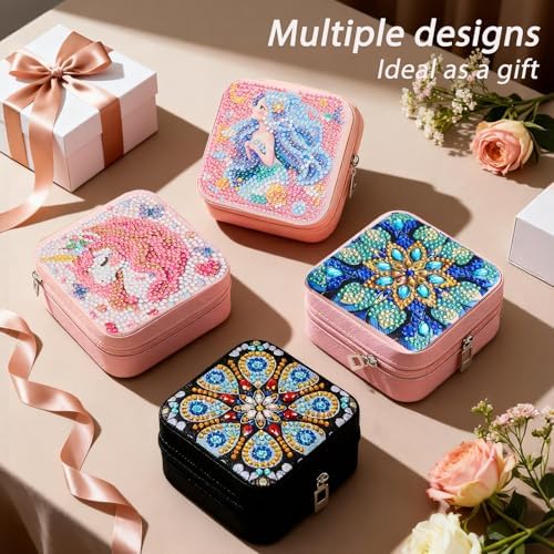 CharySim Diamond Art Jewelry Box Kit, DIY Diamond Painting Jewelry Box for Women, Craft Kit for Adults, Cute Jewelry Organizer, Birthday Gift (Pink Pro) by CharySim - Image 5