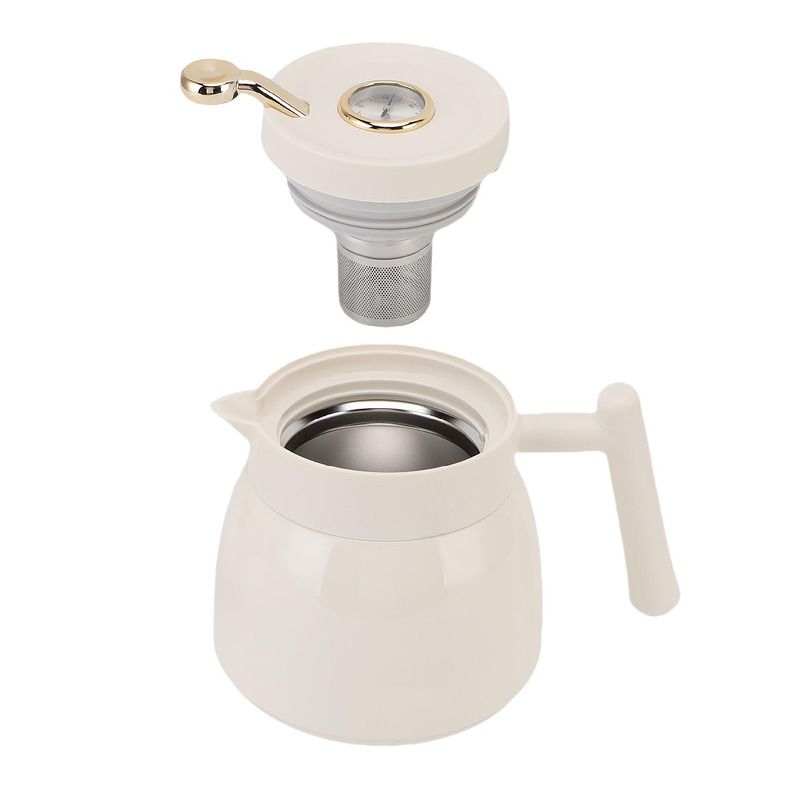 BRRNOO Teiera Termica 880ml con Display Meccanico della Temperatura, per