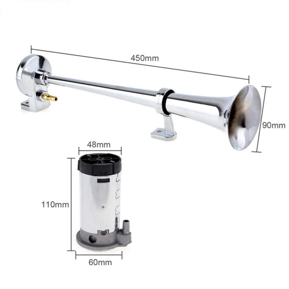 Hupen & SignalhöRner,Hupe 450mm Allgemeine Zwecke 17 Zoll 150DB Laut Auto Air Horn Elektrische pneumatische Steuerung für LKW Auto Autozubehör