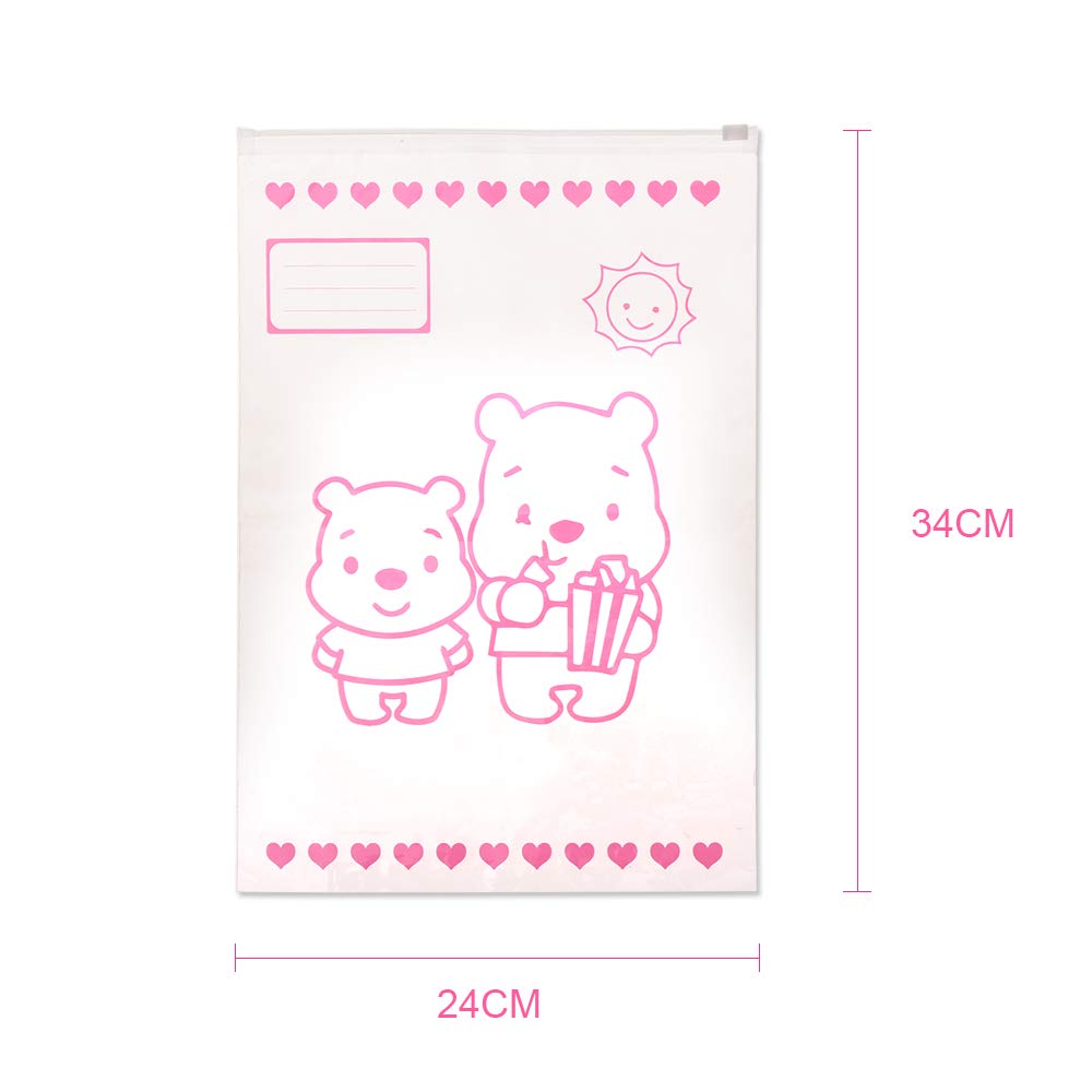 GOLDGE 10 Bustine Corredino Neonato Sacchetti, Buste Ospedale Cambio Trasparenti Con Cursore, per Nascita, Sigillate PE Glassato 34 * 24 cm