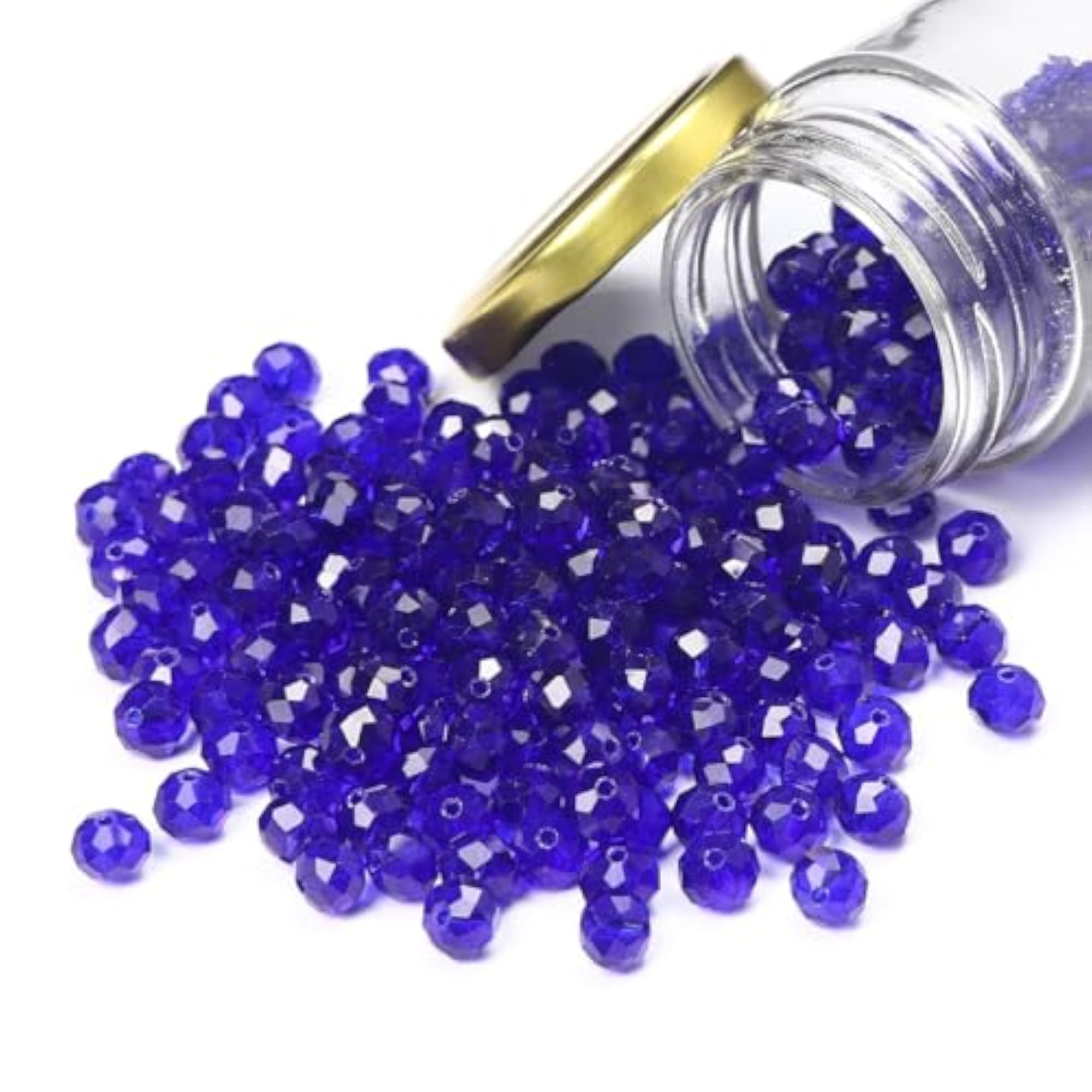 De-Lemon Sapphire Blue Faceted Glass Beads, 10mm, 250g