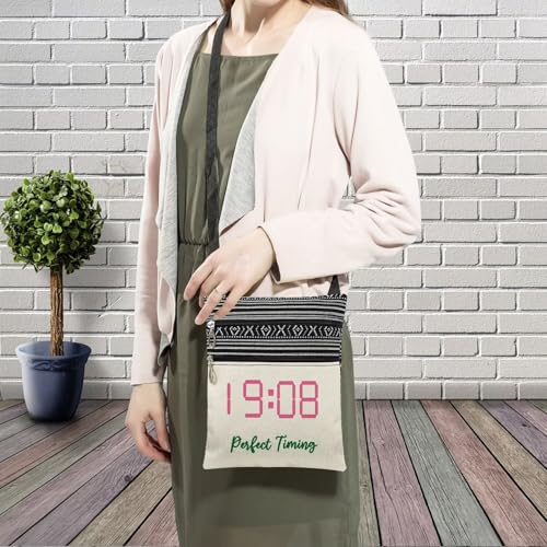 Perfect Timing 1908 Messenger Bag Small Ethnic Pattern Printed Adjustable Strap Crossbody Zipper Bag Sorority AKA Phone Bag Wallet Cute Shoulder Handbag for Women3