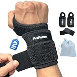 FvaPemm 2 Pack Copper Wrist Brace Support for Carpal Tunnel, Pain Relief, Arthritis, Tendonitis, Adjustable Wrist Braces Compression Wraps Both Hands, Fit for Men and Women, Black