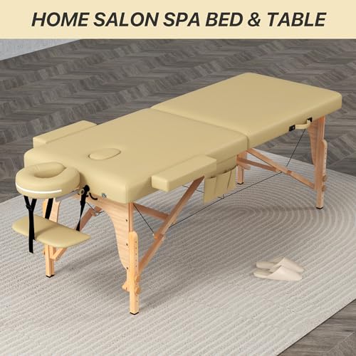Image of KCC Memory Foam Massage Table Premium Portable Foldable Massage Bed,Beige