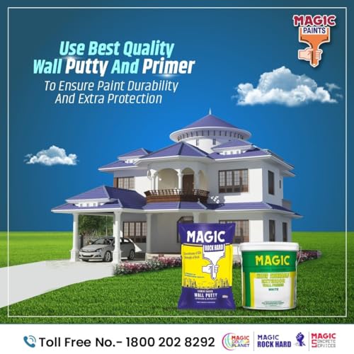 Image of Magic Rock Premium Wall Putty Powder Smooth Finish Interior & Exterior Walls Painting | Holes | Clay Art | Crack repair Filler | Art & Craft (2 KG Bag)