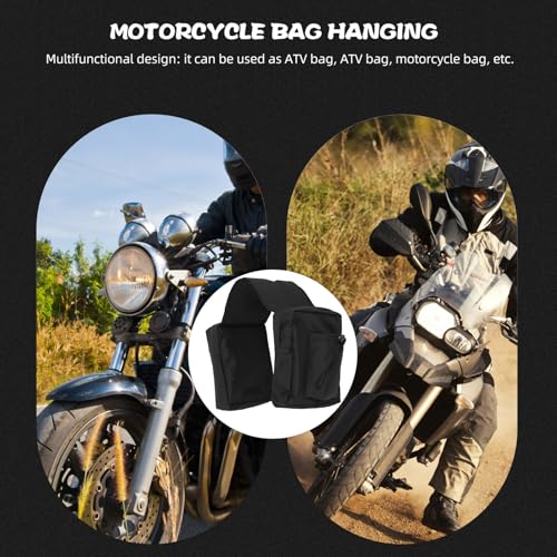 Bolsa de silla para motocicleta Abaodam y bolsa lateral de almacenamiento para herramientas Negra, organizador frontal para ATV compatible para paseos al aire libre y deportes de potencia miniatura 3