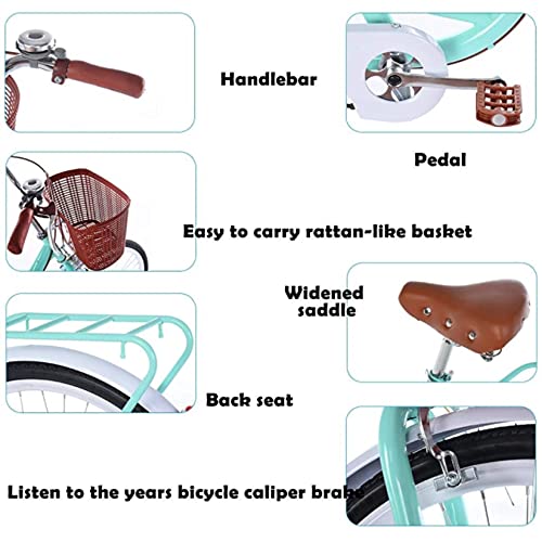 YYCCOO Cruiser Bicycle with Handlebar Bike Basket, 7-Speed Drivetrain, 24\"/26\" Wheels, Adult Bike Retro-Styled Cruiser(US Stock) (Beige,24\") - Thumbnail 2
