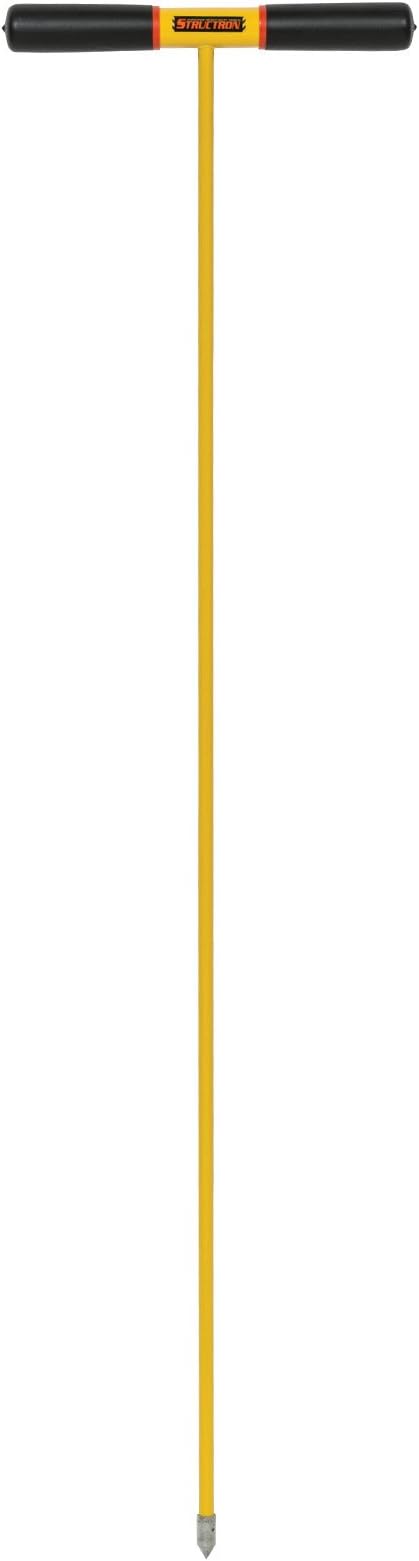 Structron 85465 SP48 Fiberglass Soil Probe, Cast Metal Tip, T-Cushion Grip, 48" Yellow