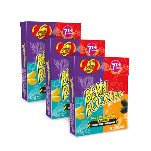 Jelly Belly Bean Boozled Flip Box 3er Bundle (135g) – Bonbon americain - Défi goûts bizarres – Jelly Beans Challenge – Jeu Amusant & Extrême –...
