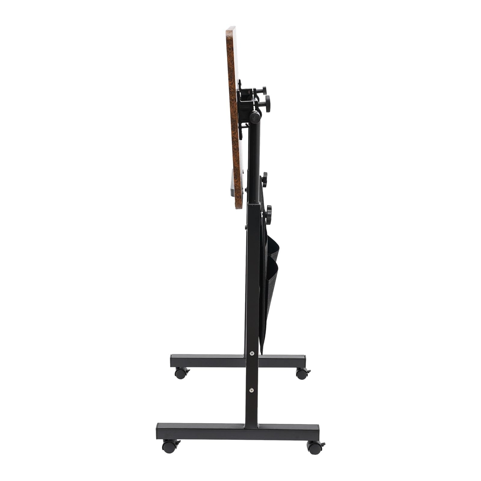 16 24 Iron Brown Adjustable Height Standing Desk Adjustable Height Rolling Computer Stand with Storage Bag — view 8