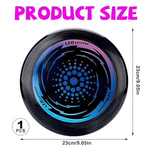 Begonia Leuchtend Frisbee Scheibe, Ultimate Flying Disc Spielzeug mit 42 LED-Lichter, Farben Frisbee Flugscheibe Geschenk für Kinder Erwachsene Spaßsport Freien(Zwei integrierte CR2016 Knopfzellen)