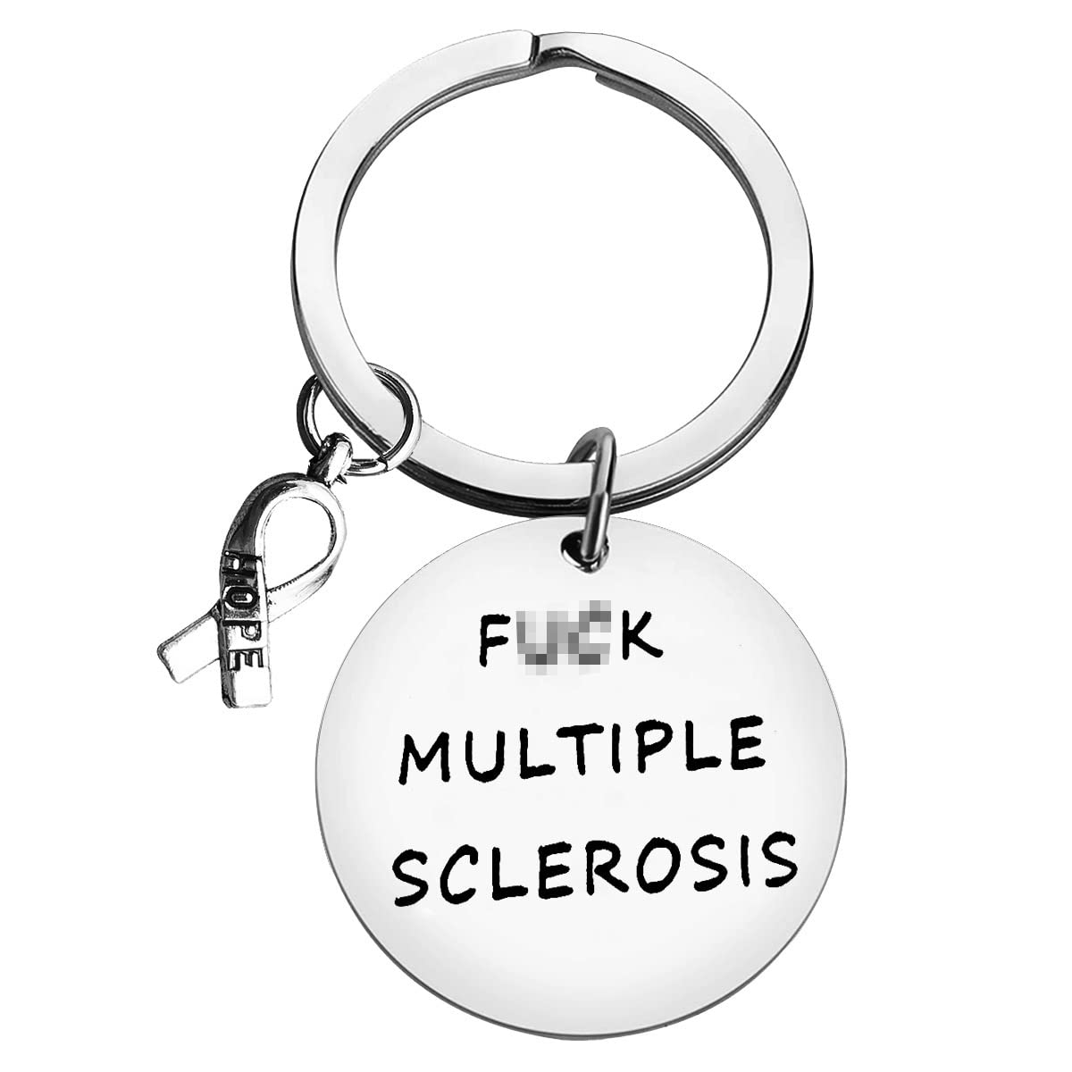 MS Cancer Survivor Gift Cancer Awareness Keychain Fighting MS Warrior Recovery Keyring Inspirational Keyring for MS Cancer Fighter Gift Motivational Gift for Cancer Warrior Christmas Birthday Gifts