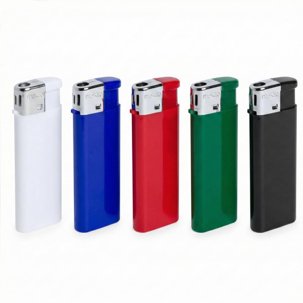 Pack de 50 Mecheros Personalizados con Logo o Texto - Encendedores Electrónicos Recargables con Impresión UV a Todo Color - Detalles para Bodas, Comuniones, Empresas y Eventos (Blanco)