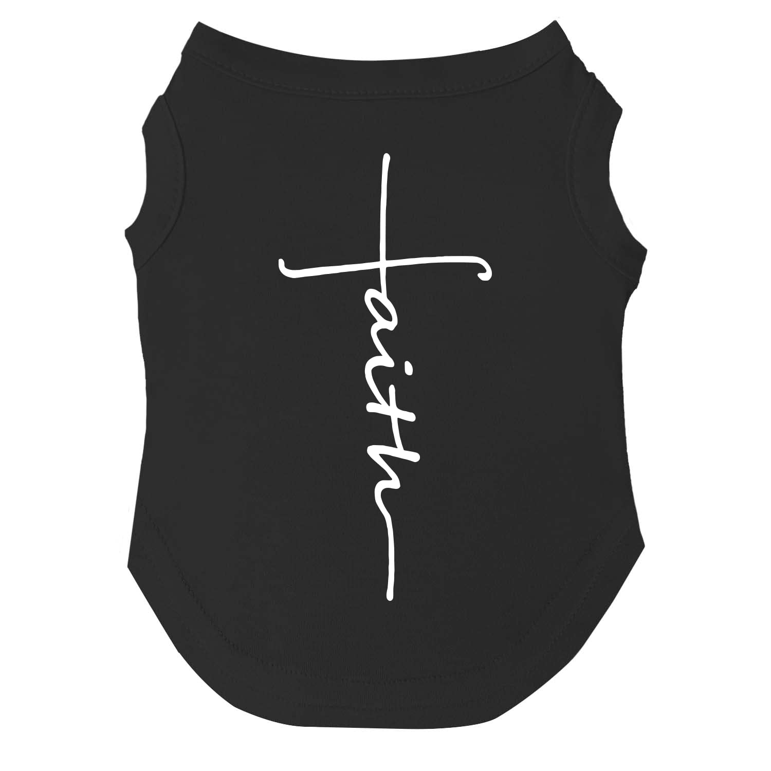 Faith Cross Dog Tee Shirt Sizes for Puppies, Toys, and Large Breeds (Black, Medium 68)