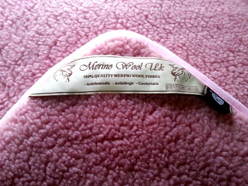 Manta de lana para cuna de bebé, color rosa, 100% lana, tamaño: 140 x 100 cm Cover