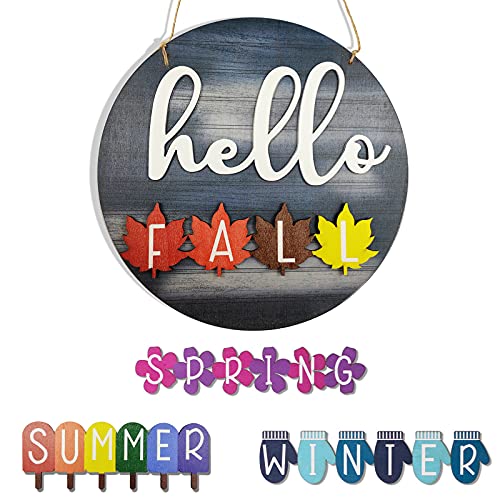 No Applicable Hello Fall Wooden Door Sign Decor 12 Inch cover