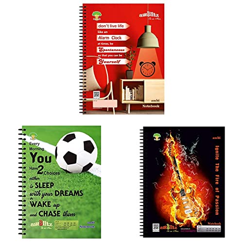 Image of amblitz Spiral Notebook - A4-500 Pages - Unruled & Spiral Notebook - A4-500 Pages - Unruled- Pack of 2 & Unruled Spiral Notebook (A4, 400 pages) Pack of 4