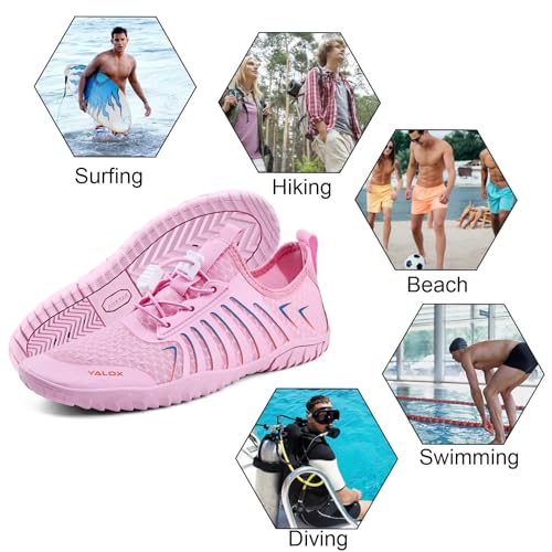 Image of YALOX Water Shoes Men's Women's Swim Shoes Outdoor Beach Barefoot Quick-Dry Aqua Pool Socks Swimming Yoga Surfing Exercise