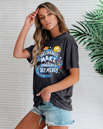 JINTING Women Teacher Shirts Kindergarten Teacher Shirt Cute Apple Shirt Floral Crewneck Short Sleeve Top2