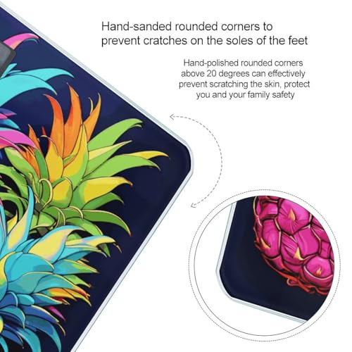 Báscula de baño digital Colorful Pineapple vidrio templado 400lb miniatura 4